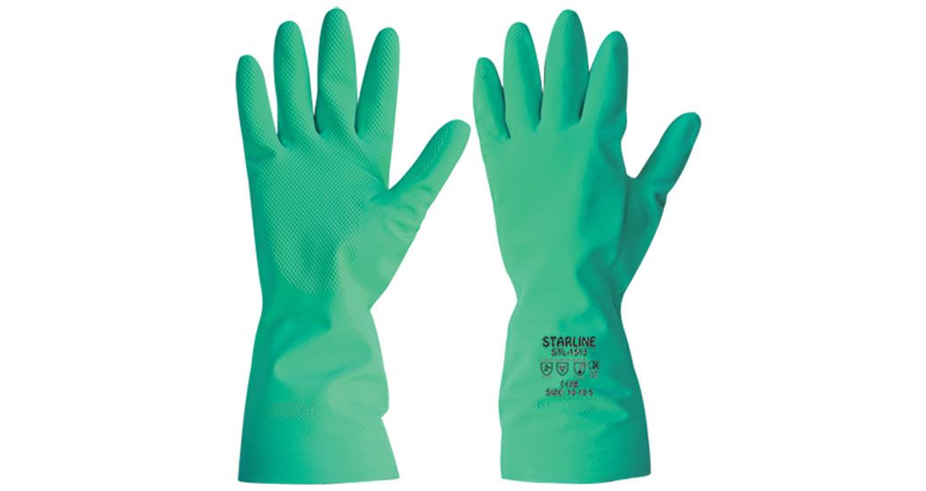 Starline STL-1513 Yüksek Dereceli Kimyasallara Karşı Dirençli Yeşil Eldiven (6-6.5/XS Beden)