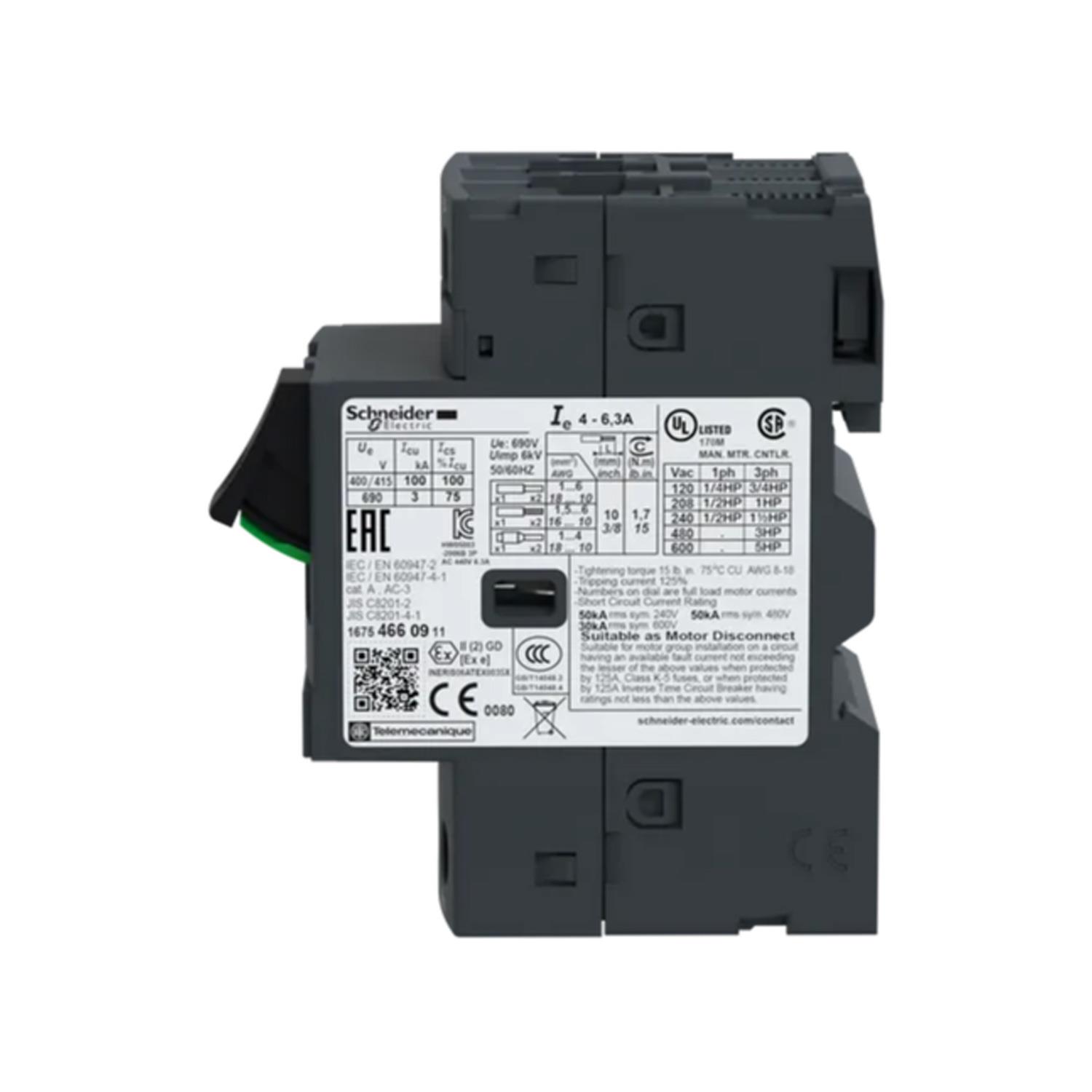 SCHNEIDER TESYS DECA GV2ME10 MOTOR KORUMA ŞALTERİ (4A-6,3A)