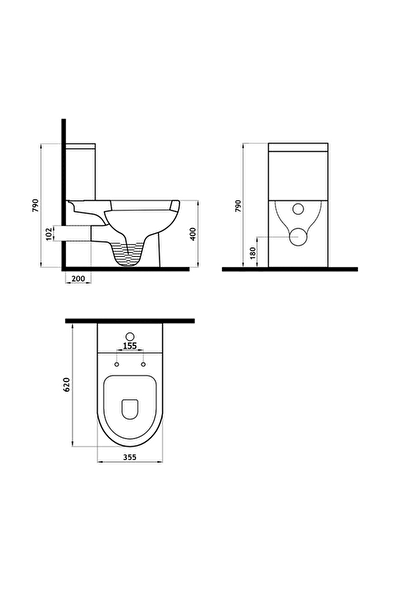 Newarc Modern Kanallı Duvara Sıfır Klozet Takım