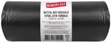 Koroplast Çöp Torbası Büzgülü Evsel Atık Siyah Battal 72X80 10 Lu 70 Micron St01600178