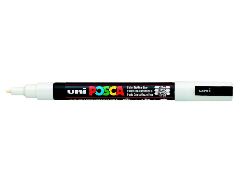 Uni-Ball Markör Boyama Posca Su Bazlı Poster 0.7 MM Beyaz PC-1M
