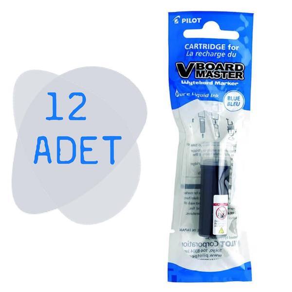 Pilot V-Board Master Yazı Tahtası Kalemi Kartuşu 12 Li Mavi