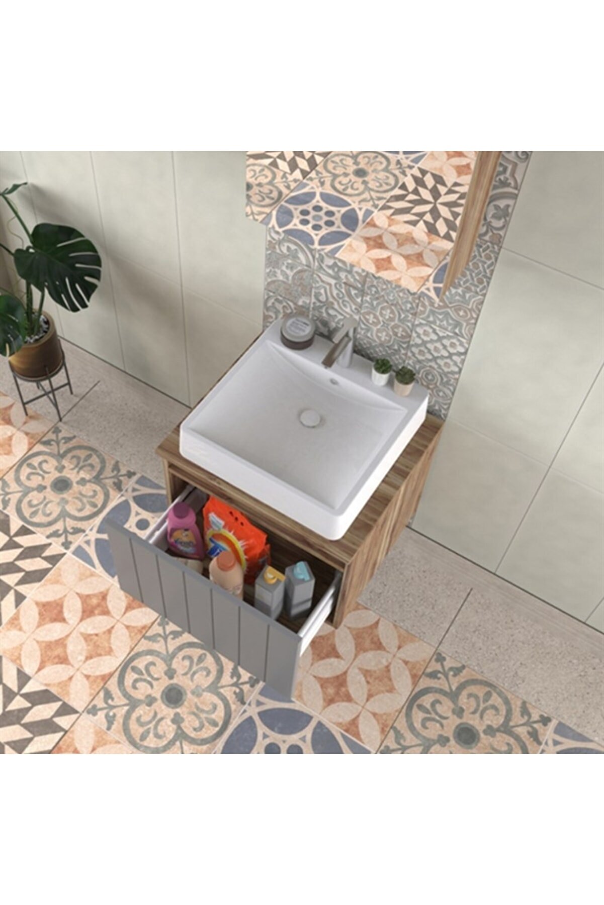 Biani Nevada 60 cm matt anthracite Banyo Dolabı