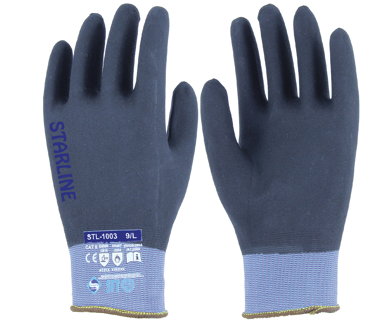Starline Stl 1003 Genel Amaçlı Gri Siyah Sft Köpük Nitril Eldiven 7/S Beden