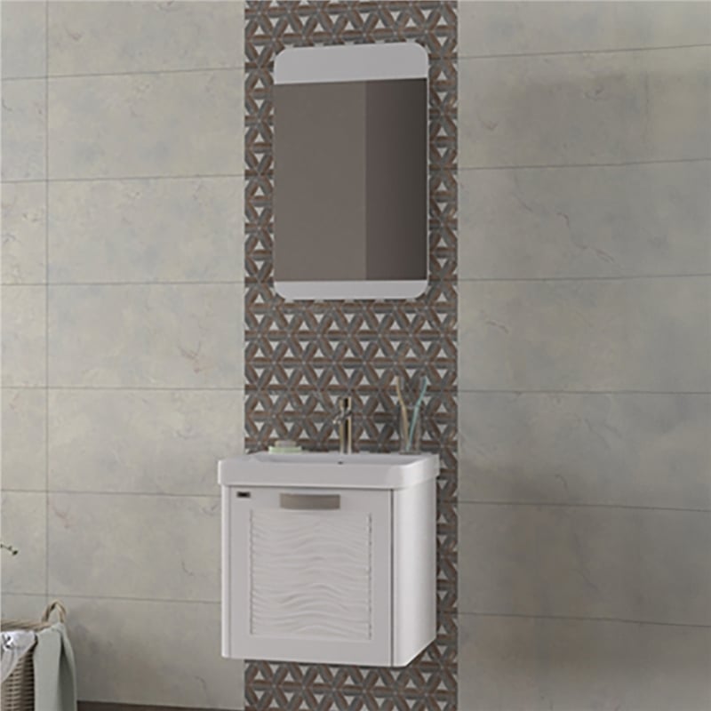 Biani Gürsu 50 cm Beyaz Banyo Dolap Takım