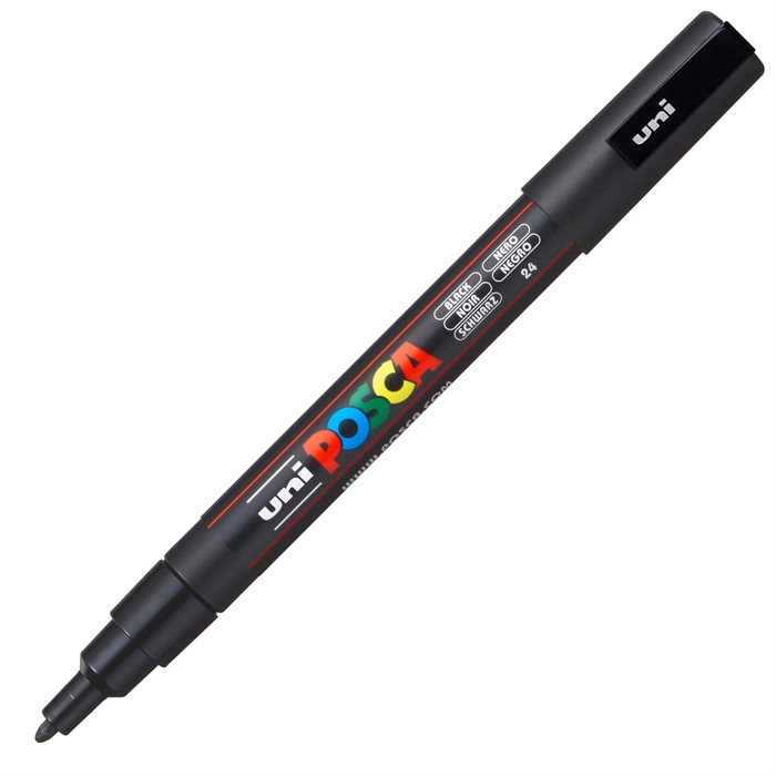Uni-Ball Markör Posca 0.7 MM Su Bazlı Poster Siyah PC-1MR