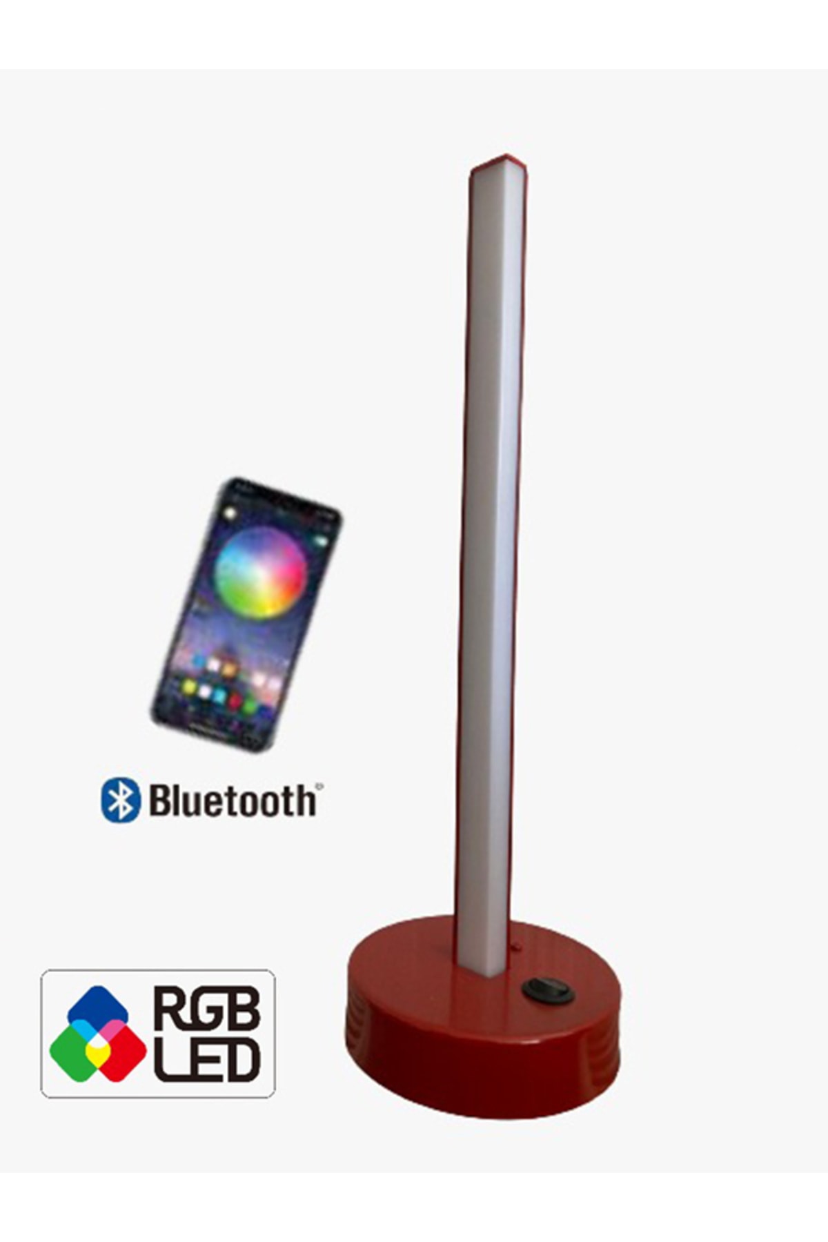 Teknoloji Elektrik Bluetooth Kontrol Rgb Led Masa Lambası - Abajur Kırmızı