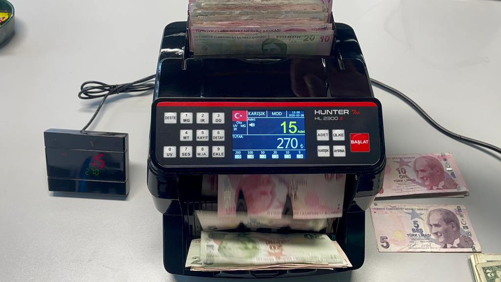 Huntertec HL 2300S Karışık Para Sayma Makinesi Sahte Para Kontrol