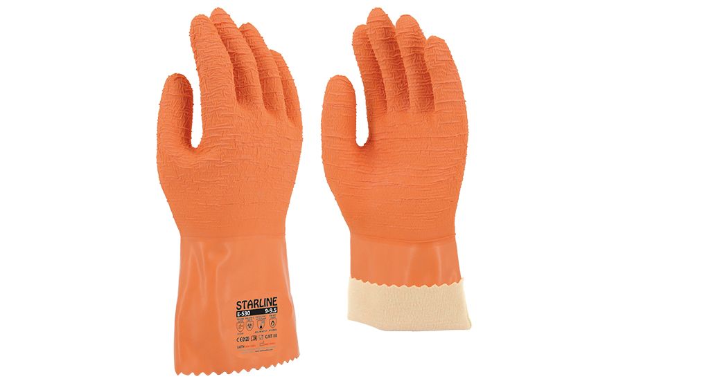 Starline E-530 Yüksek Dereceli Kimyasallara Karşı Dirençli Turuncu Eldiven (6-6.5/XS Beden)