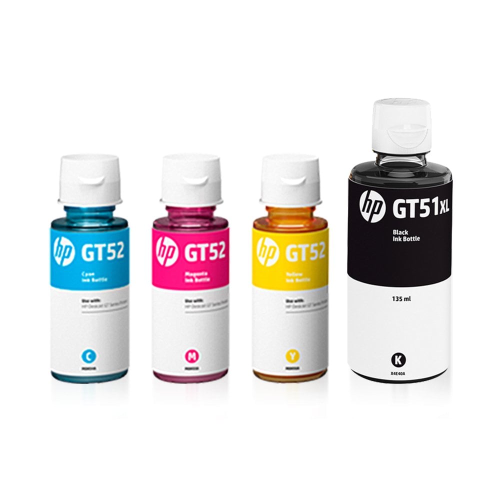 HP Gt51Xl - 52 4 Renk Orjınal Mürekkep Kartuşu Seti 4 Adet 4 X 70 Ml HP Gt5810/5820/HP 315/HP 415/HP Smart Tank 515 / 615