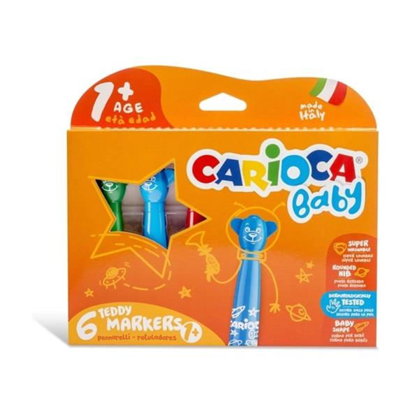 Carioca Teddy Jumbo Bebek Süper Yıkanabilir Keçeli Boya Kalemi 6 Lı42815