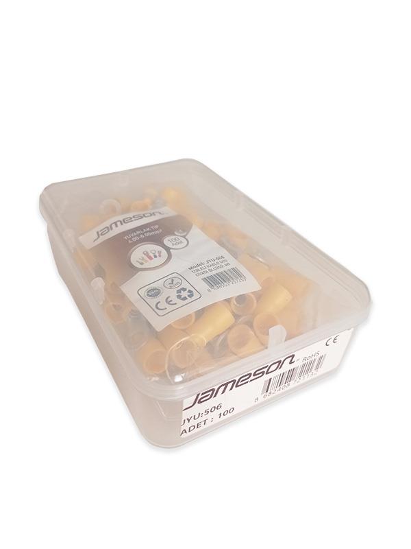 JAMESON JYU-506 M5 YUVARLAK TİP İZOLELİ KABLO UCU (4,00-6,00 MM, SARI) (100 ADET )