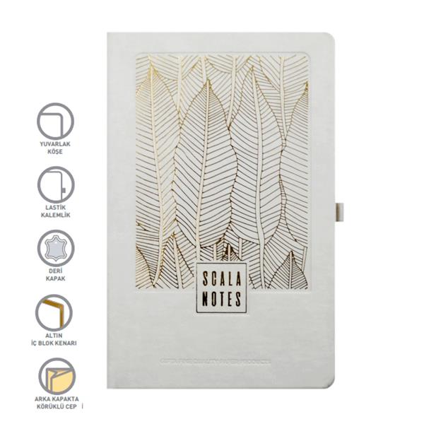 Gıpta Scala İplik Dikişli Sert Deri Kapak 13x21 cm 120 Yaprak Not Defteri