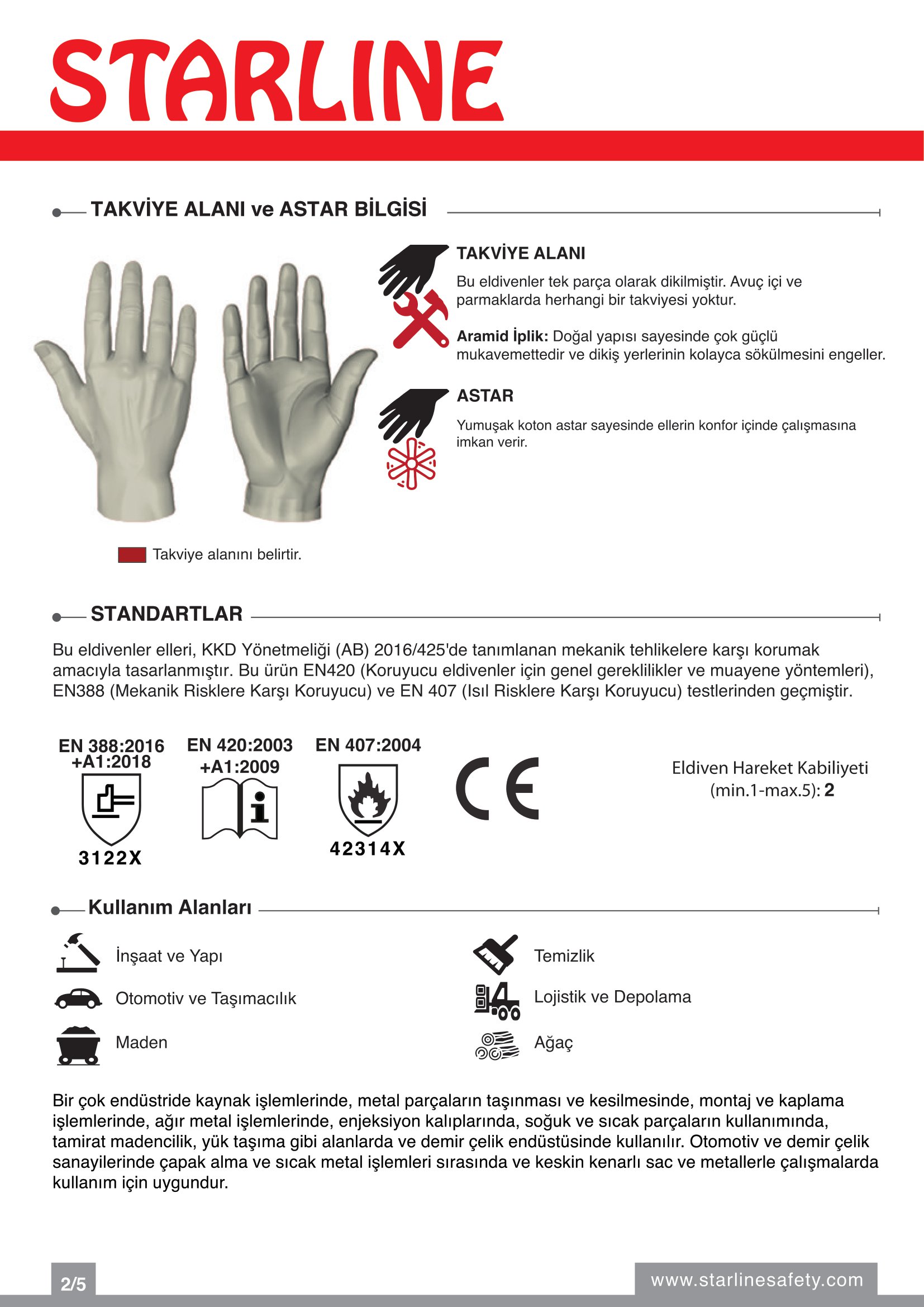 Starline E-074 Yarma Deri ve Aramid İplikli Yanma Direnci Yüksek Siyah Kaynak Eldiveni (10/XL Beden)
