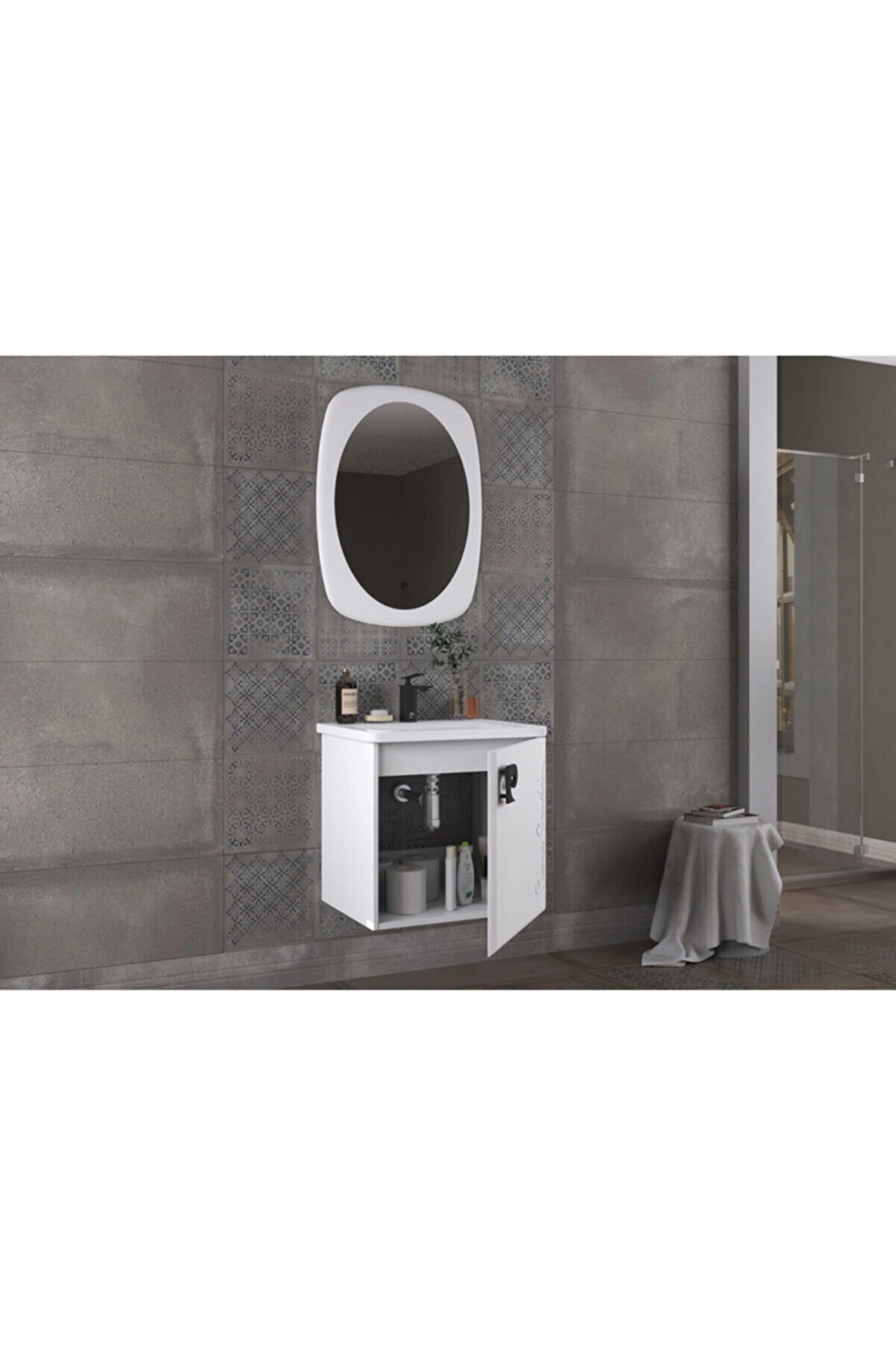Pierre Cardin Star Banyo Dolabı 60 cm Antik Beyaz