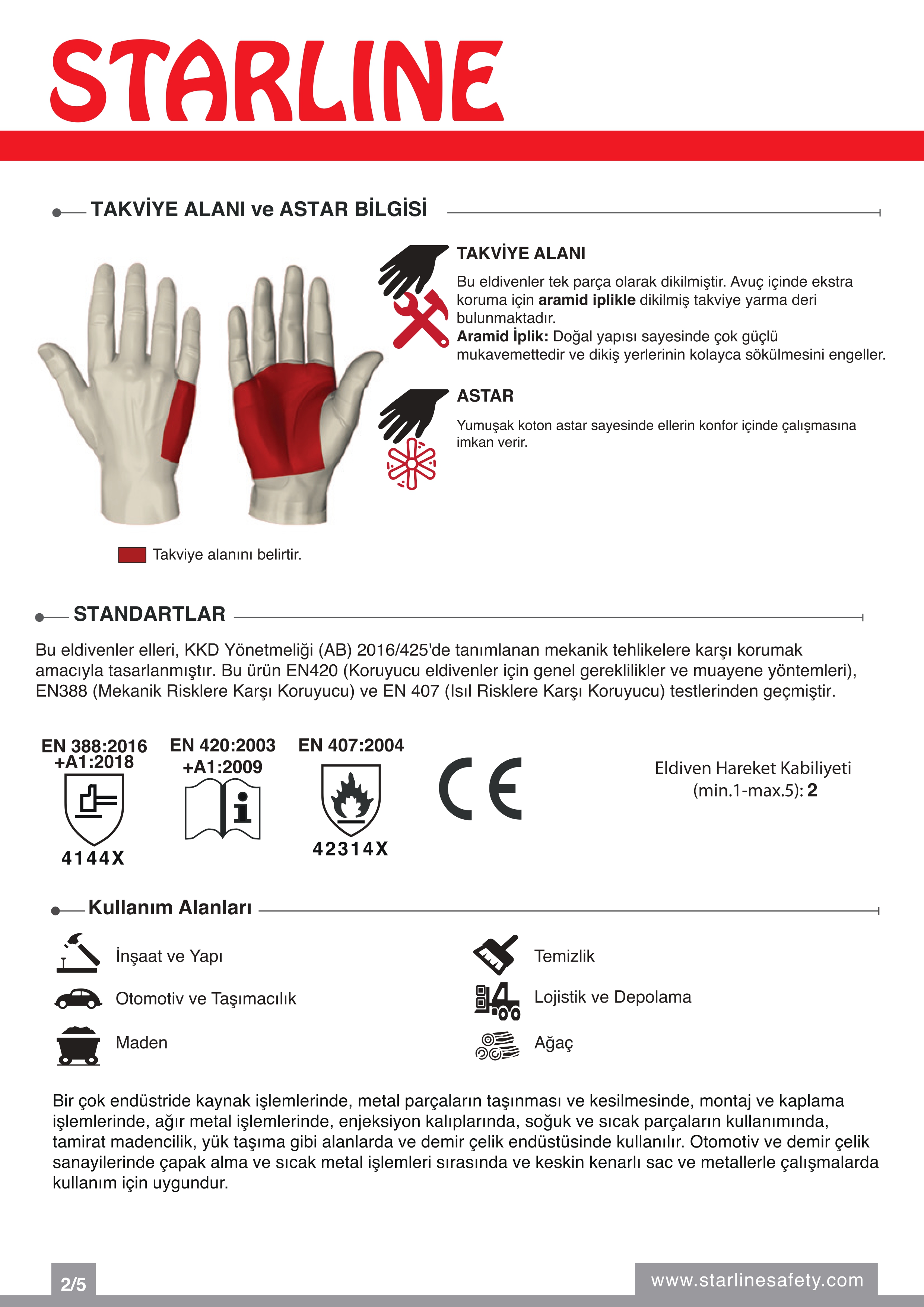 Starline E-1310 Yarma Deri ve Aramid İplikli Yanma Direnci Yüksek Ekstra Avuç İçi Takviyeli Mavi Kaynak Eldiveni (10/XL Beden)