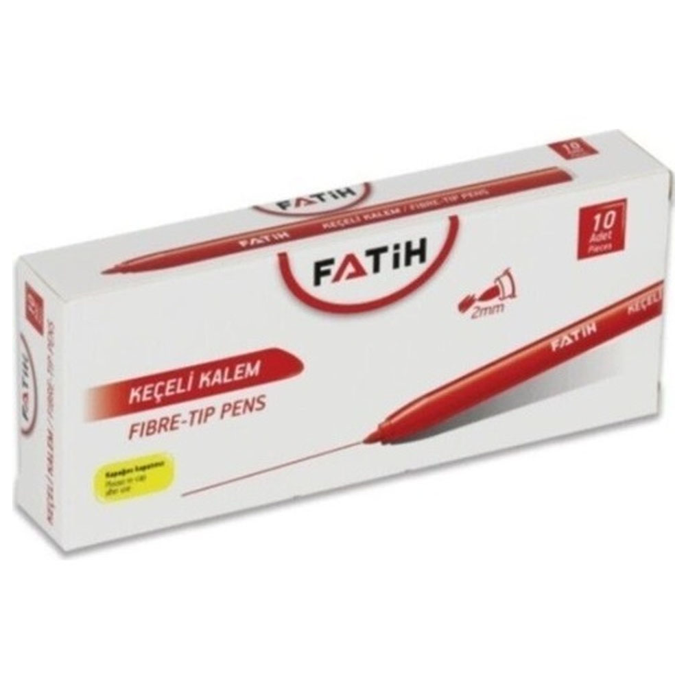 Fatih Keçeli Boya Kalemi Ofis Tipi 10 LU Kırmızı 34040