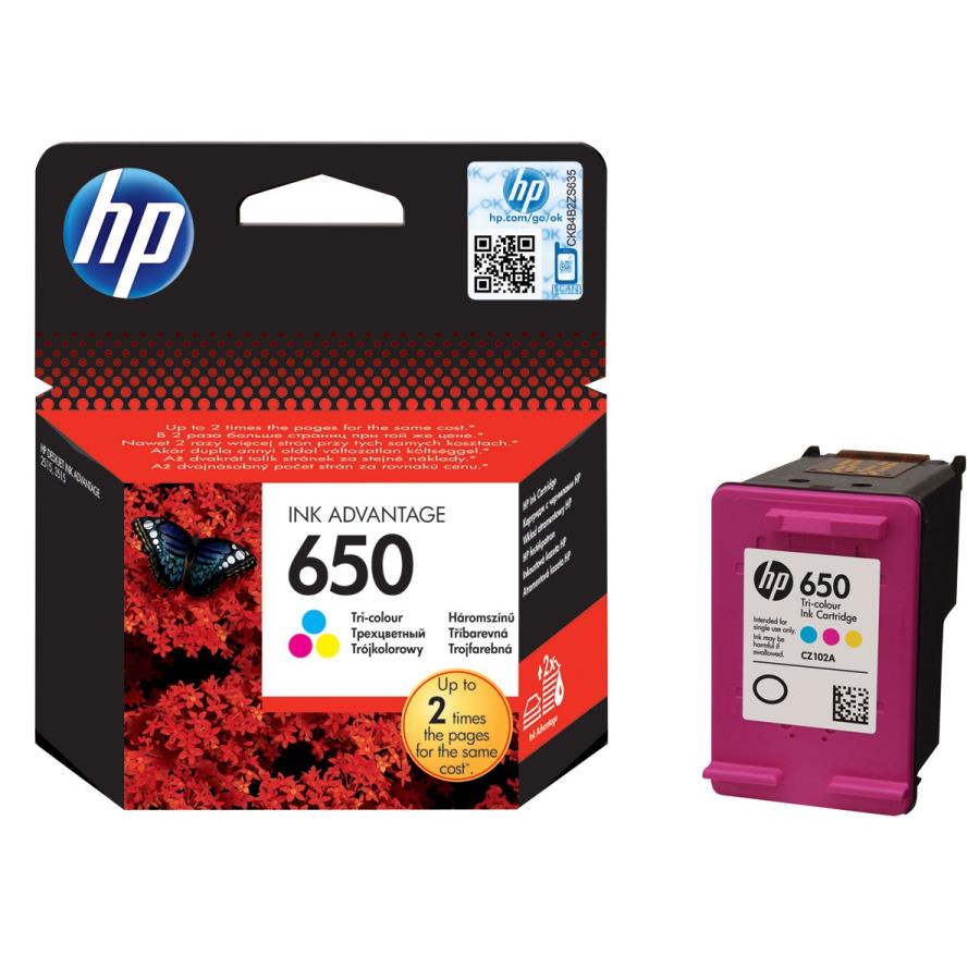HP 650 Üç Renkli Mürekkep Kartuşu 2515 3515 1515 Cz102Ae