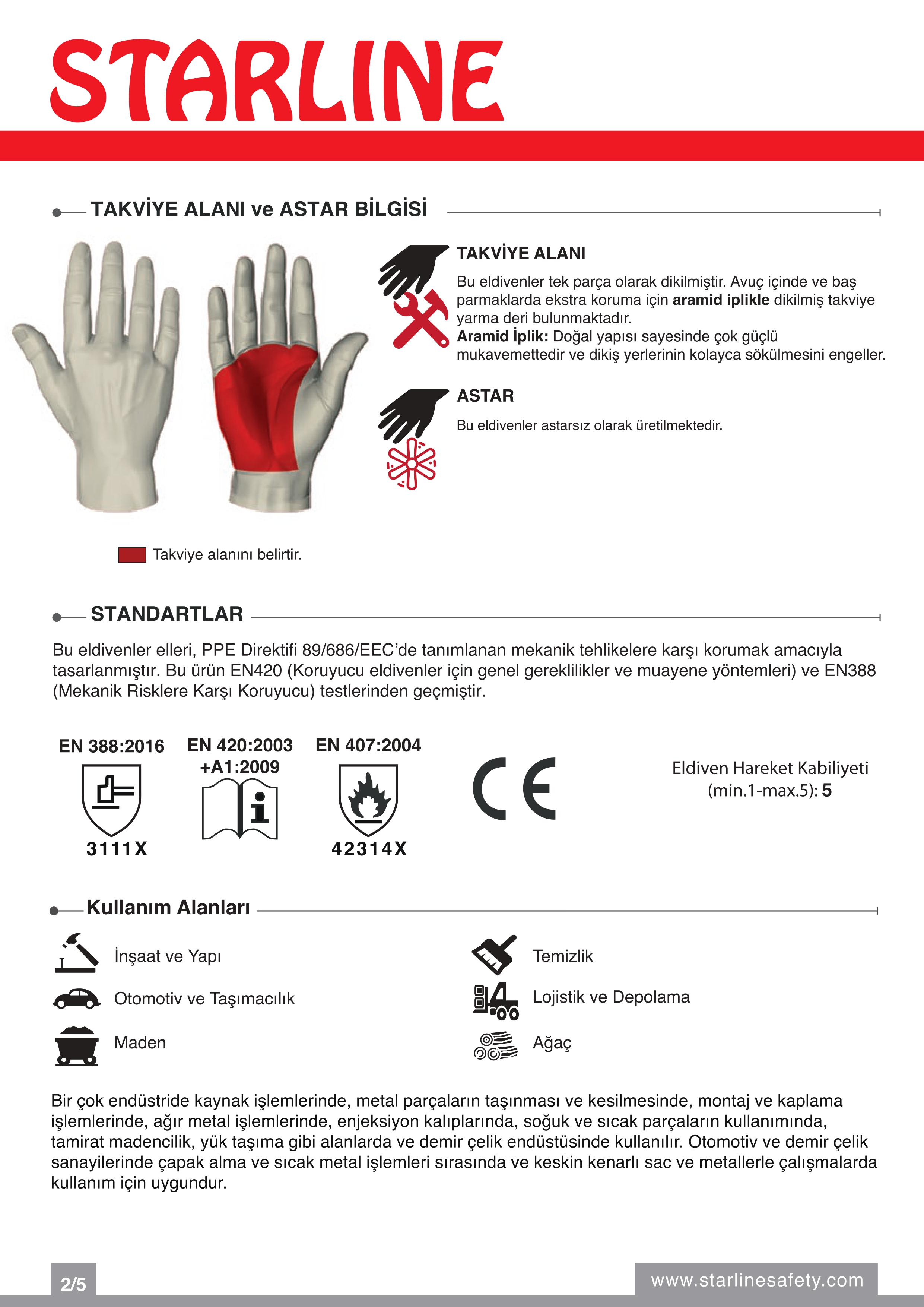 Starline E-1306 Cilt Deri ve Aramid İplikli Yanma Direnci Yüksek Ekstra Avuç İçi Takviyeli Turuncu-Siyah Argon Kaynak Eldiveni (10/XL Beden)
