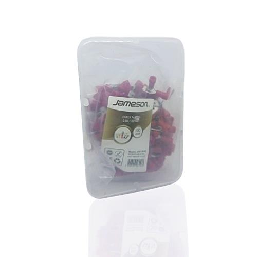 JAMESON JFE-1638 ERKEK FASTON TİP İZOLELİ KABLO UCU (0,5-1,5 MM - KIRMIZI) (200 ADET )