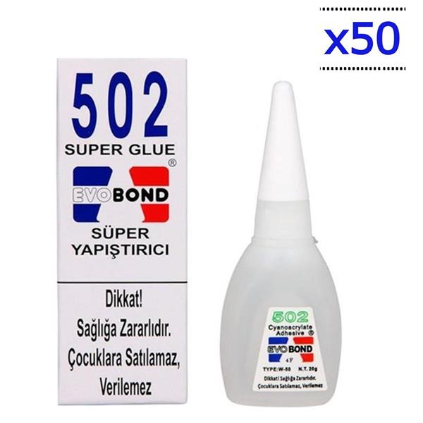 Evobond 502 Süper Japon Yapıştırıcı Orjinal 20 gr 50 Adet 1 Paket
