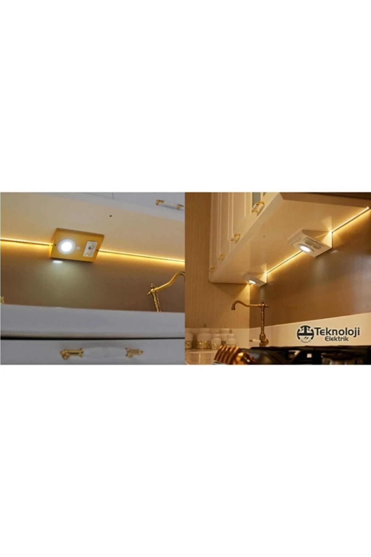 Teknoloji Elektrik 3 W Mutfak Tezgah/dolap Altı Led Prizmatik Mat Siyah (BEYAZ İŞIK)