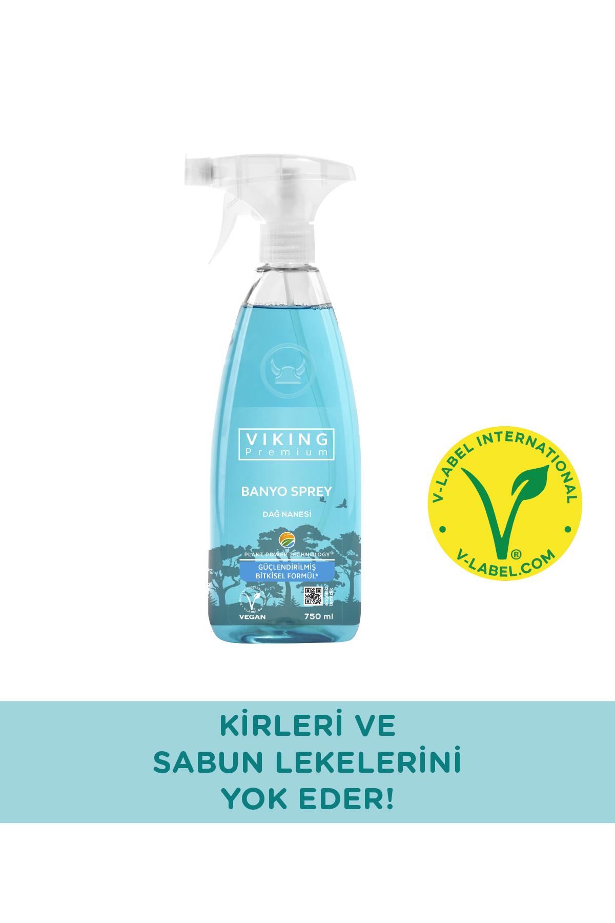 Viking Premium 2'Li Çok Amaçlı Yüzey Temizleyici Banyo Dağ Nanesi Paket 750 Ml X 2 Adet