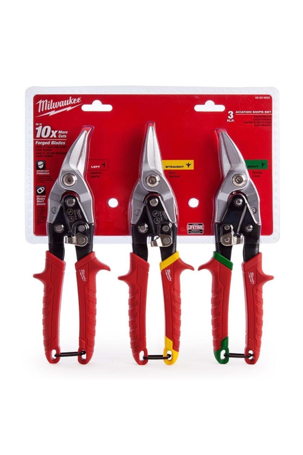 Milwaukee T48224533 Ağır Hizmet Tipi Kaportacı Makası Seti 3 Parça