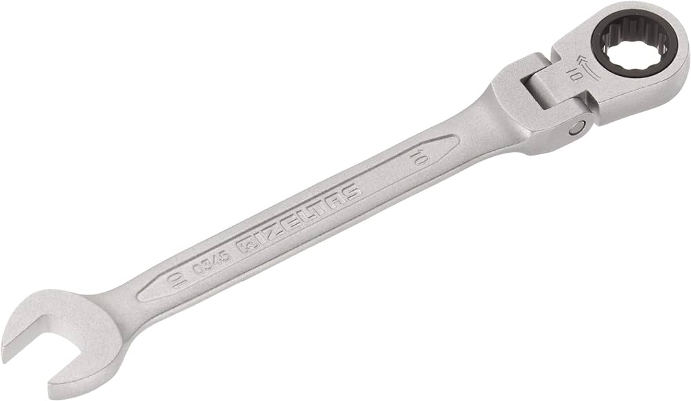 İzeltaş 345 10 mm Mafsallı Cırcır Kombine Anahtar