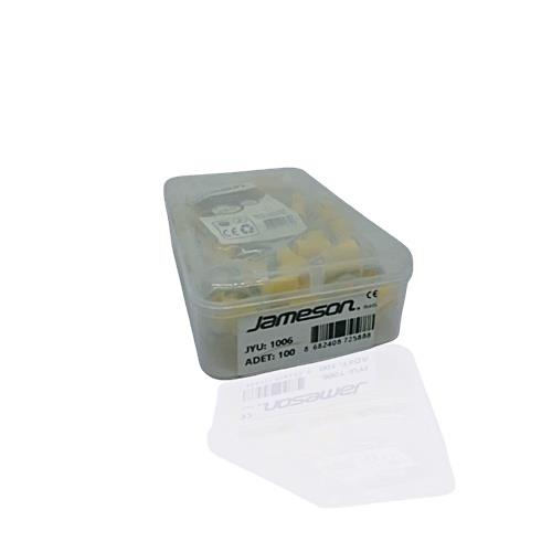 JAMESON JYU-1006 M10 YUVARLAK TİP İZOLELİ KABLO UCU (4,00-6,00 MM, SARI) (100 ADET )