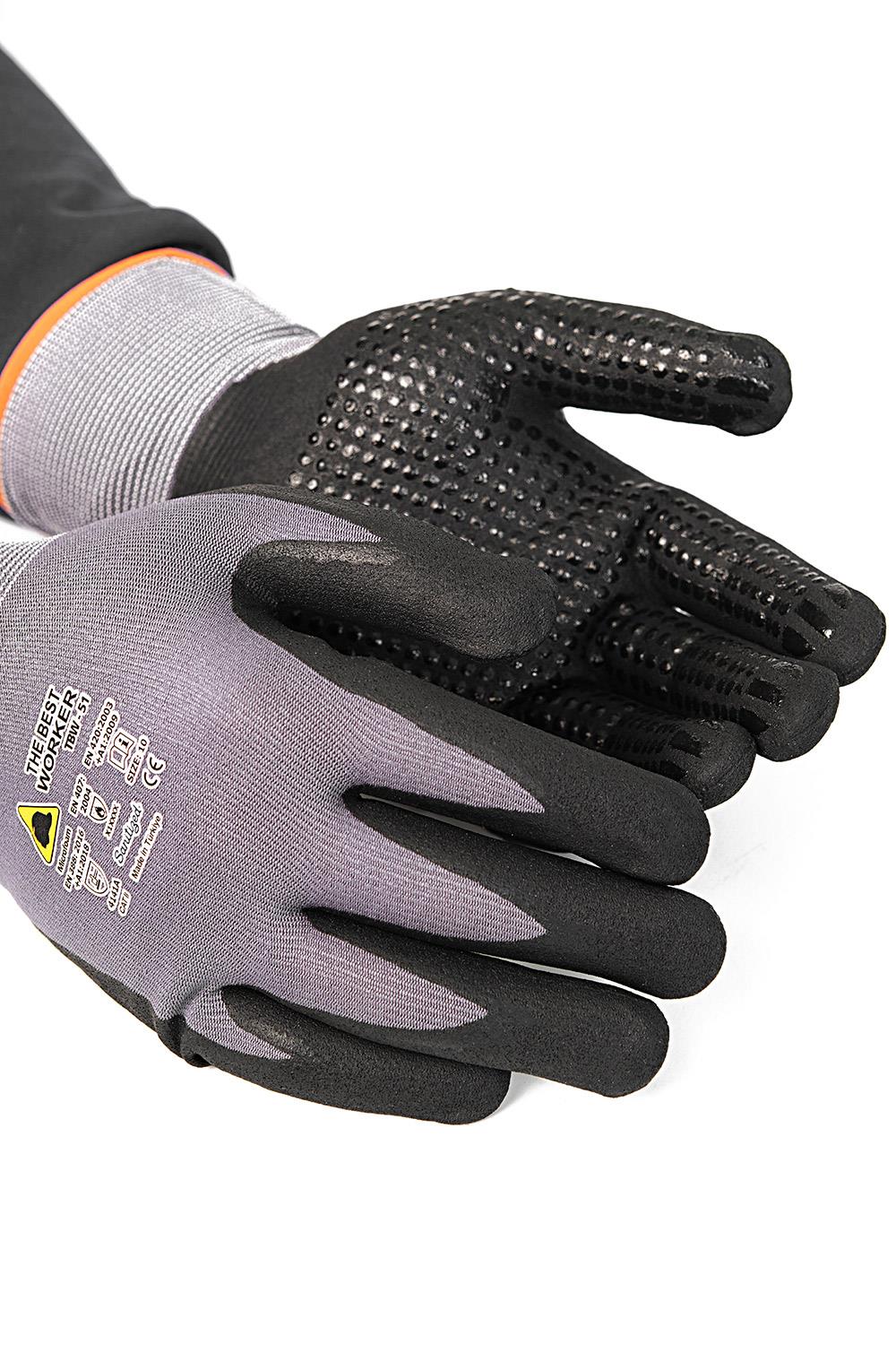 Bestguard Tbw51 Mikro Köpük Nitril Kaplama Avuç İçi Dotlu İş Eldiveni
