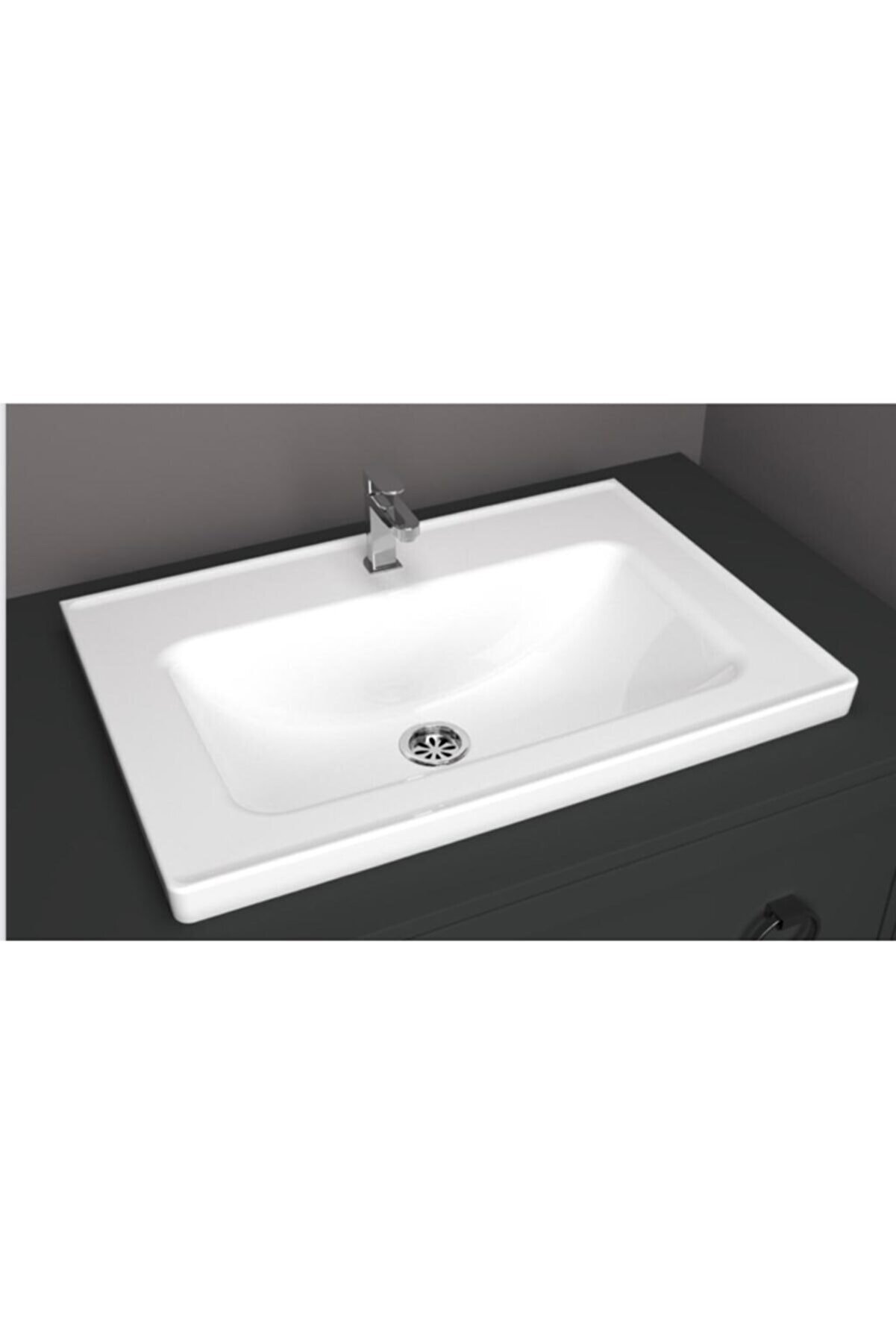 Turavit Safir 80 cm Etajer Uyumlu Seramik Lavabo