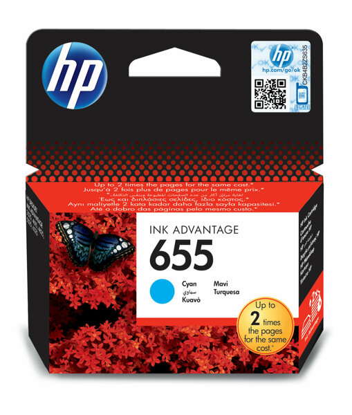 HP 655 3525 4615 4625 5525 6525 Mavi Kartuş