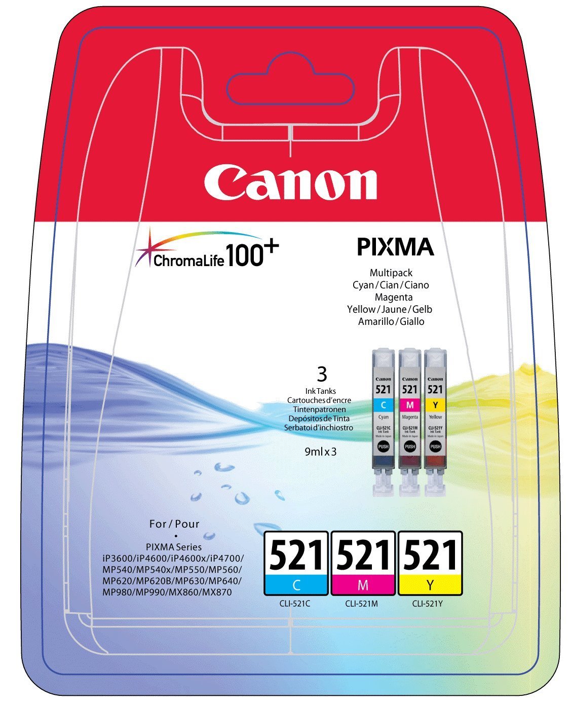 Canon Cli 521 C M Y Mürekkep Kartuş Multipack