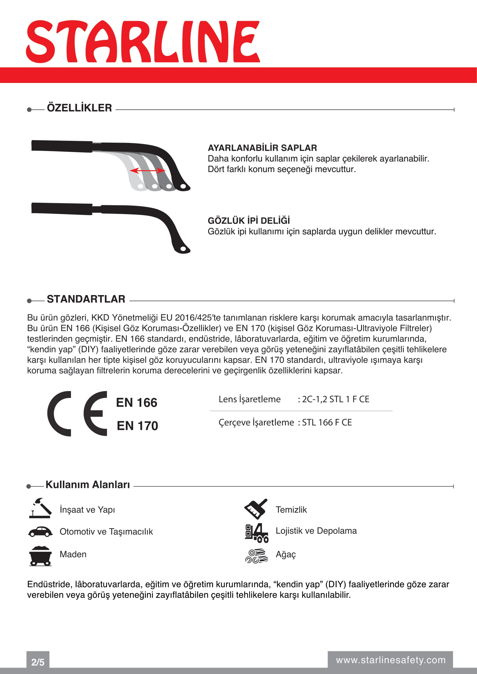 Starline G-004-C Şeffaf Darbeye Karşı Dirençli ve Çizilmeye Dayanıklı Koruyucu Gözlük