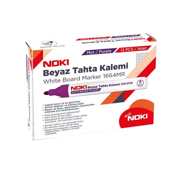 Noki Doldurulabilir Beyaz Tahta Kalemi Mor 12 Adet