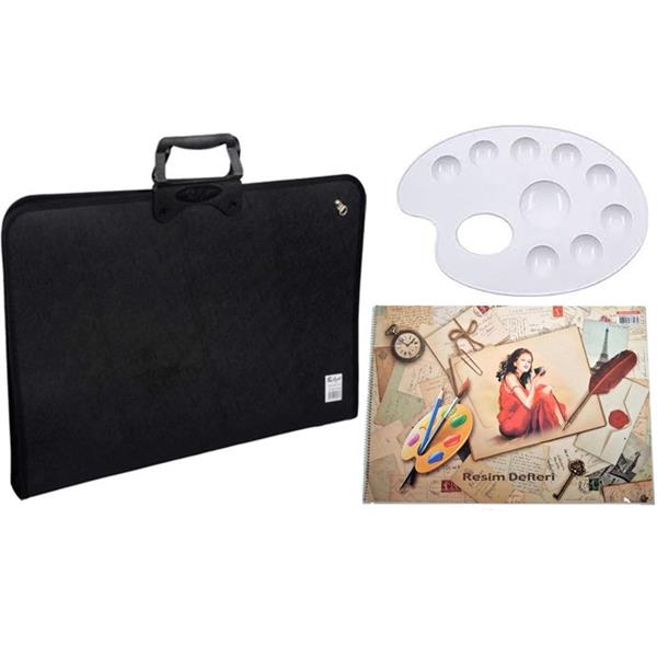 Abka Pro-Art Öğrenci Resim Çantası Seti 37x54 Proje Çanta + 35 X 50 Resim Defteri+Palet