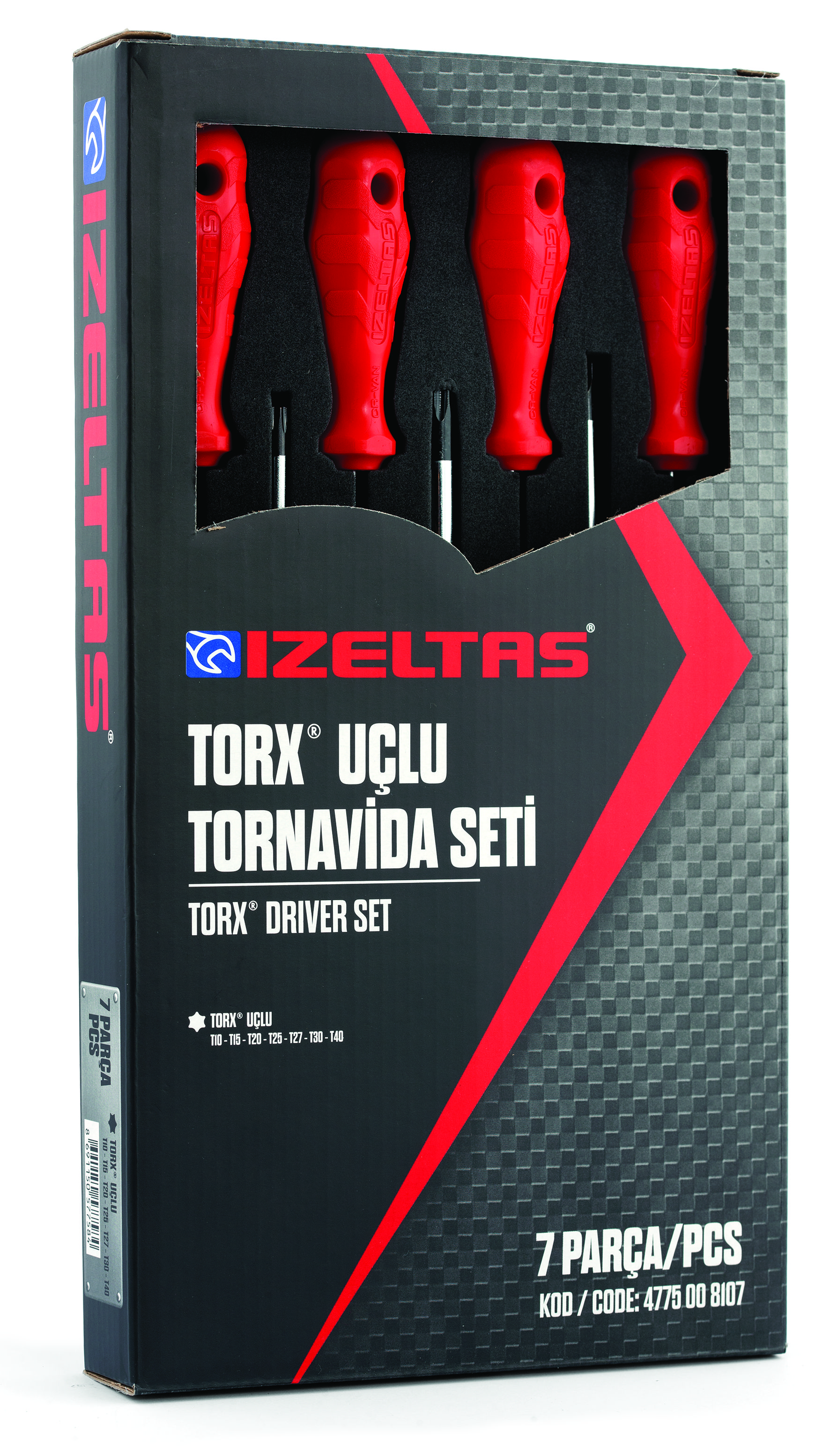 İzeltaş 7 Parça Torx Uçlu Tornavida Takımı