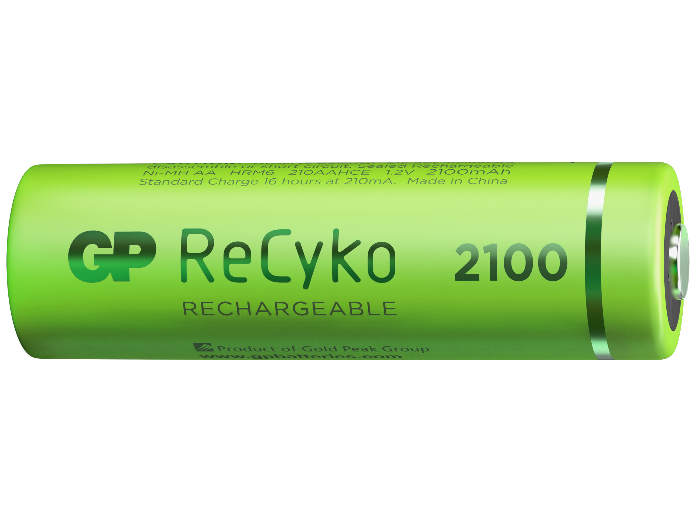GP Batteries ReCyko 2100 AA Kalem Ni-MH Şarjlı Pil, 1.2 Volt, 6lı Kart