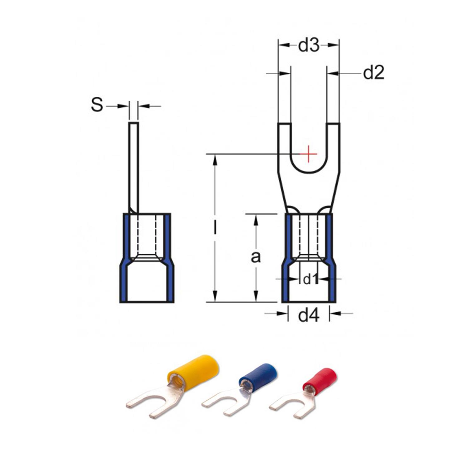 PLASTİM PCK-602 M6 ÇATAL TİP İZOLELİ KABLO UCU (1,50-2,50 MM) (200 ADET )