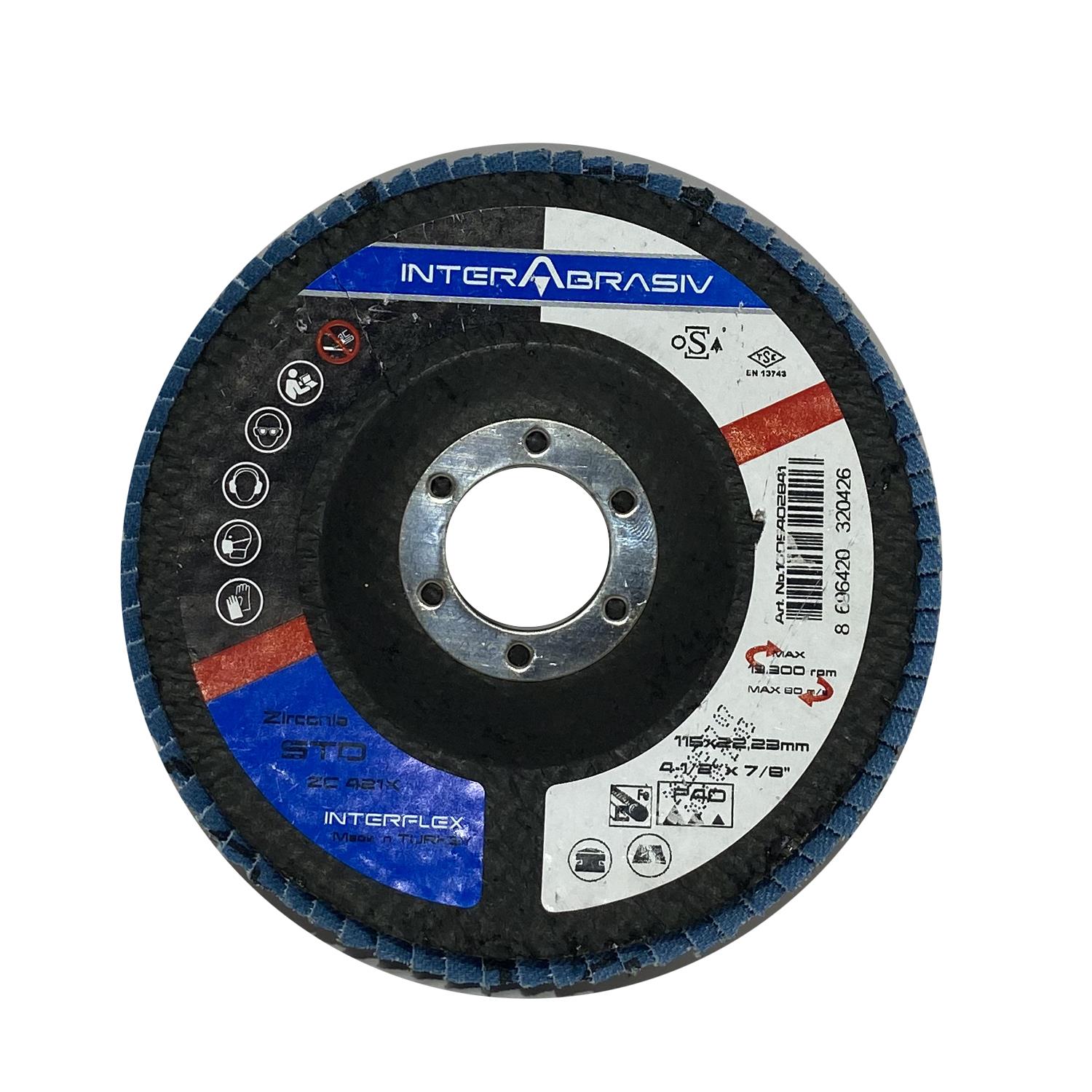 İnterflex 115X22.23 mm 4-1/2''X7/8'' P-40 Flap Disk 10 Adet