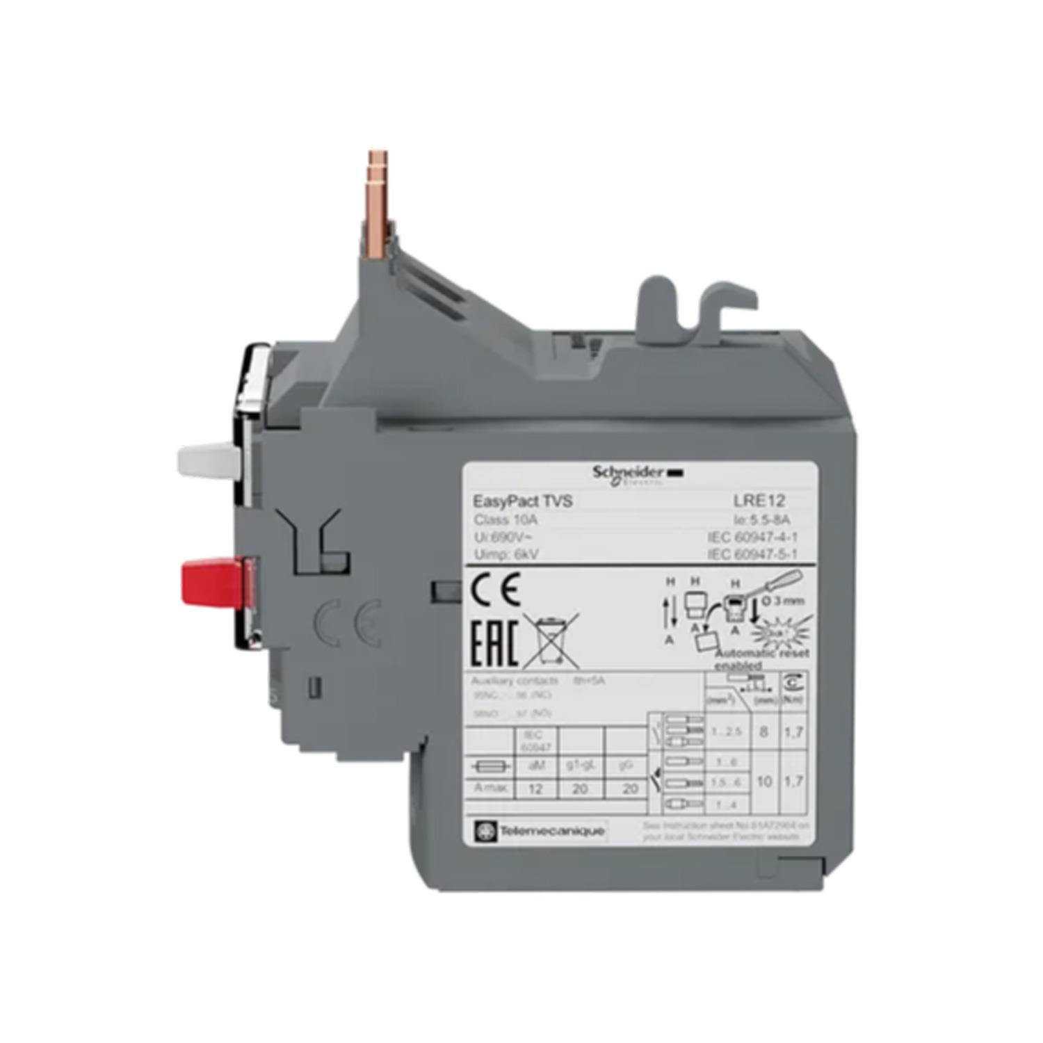 SCHNEIDER EASYPACT TVS LRE-12 DİFERANSİYEL TERMİK AŞIRI YÜK RÖLESİ (5,5-8A)