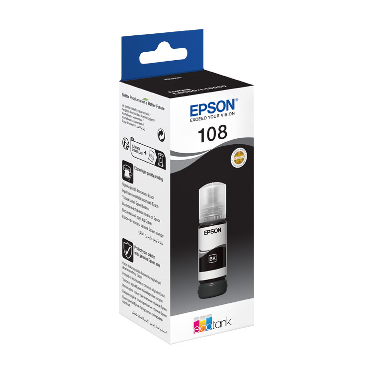 Epson T09C1 108 Black Siyah Şişe Mürekkep T09C14A L18050 L8050