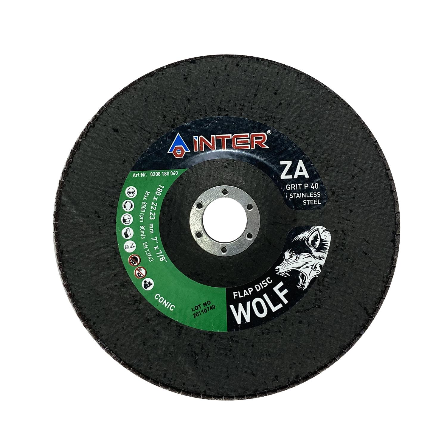 İnter 180X22.23 mm 7''X7/8'' Flap Disk Wolf 1 Adet