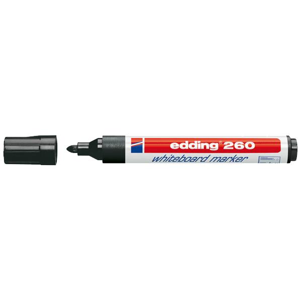 Edding 260 Siyah Tahta Kalemi Yuvarlak Uçlu 1.5-3mm 10lu Kutu