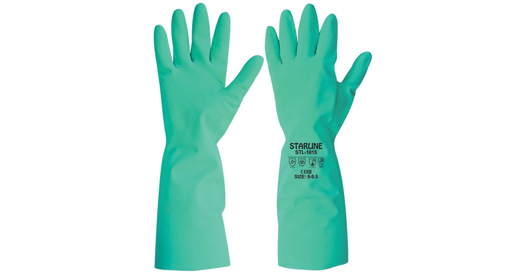 Starline STL-1815 Yüksek Dereceli Kimyasallara Karşı Dirençli Yeşil Eldiven (6-6.5/XS Beden)