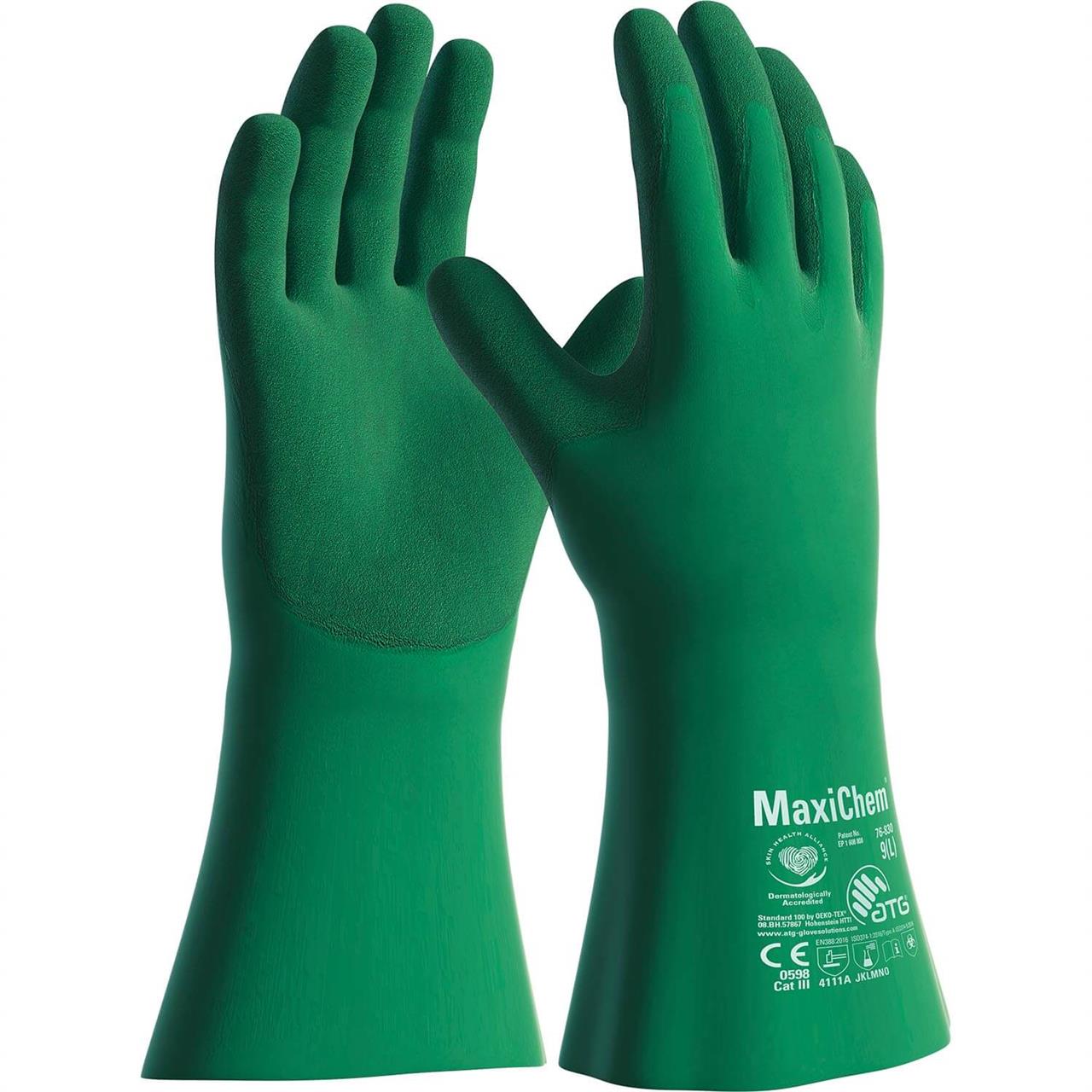 Atg MaxiChem® with TRItech™ 76-830 Daha İnce ve Konforlu Kimyasal İş Eldiveni 35 cm