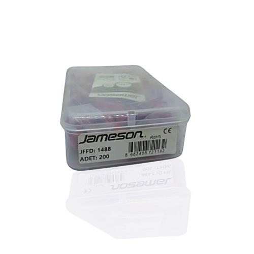 JAMESON JFFD-1488 DİŞİ FASTON TİP TAM İZOLELİ KABLO UCU (0,5-1,5 MM - KIRMIZI) (200 ADET )