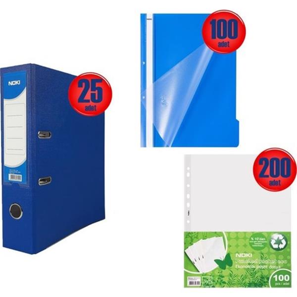 Noki Ofis Klasör Dosyalama Seti 25 Li Klasör 100 Lü Telli Dosya 200 Lü Poşet Dosya