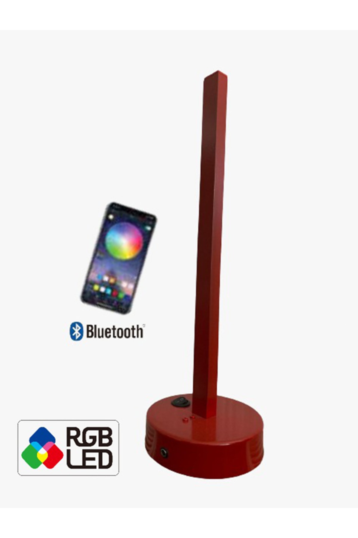 Teknoloji Elektrik Bluetooth Kontrol Rgb Led Masa Lambası - Abajur Kırmızı